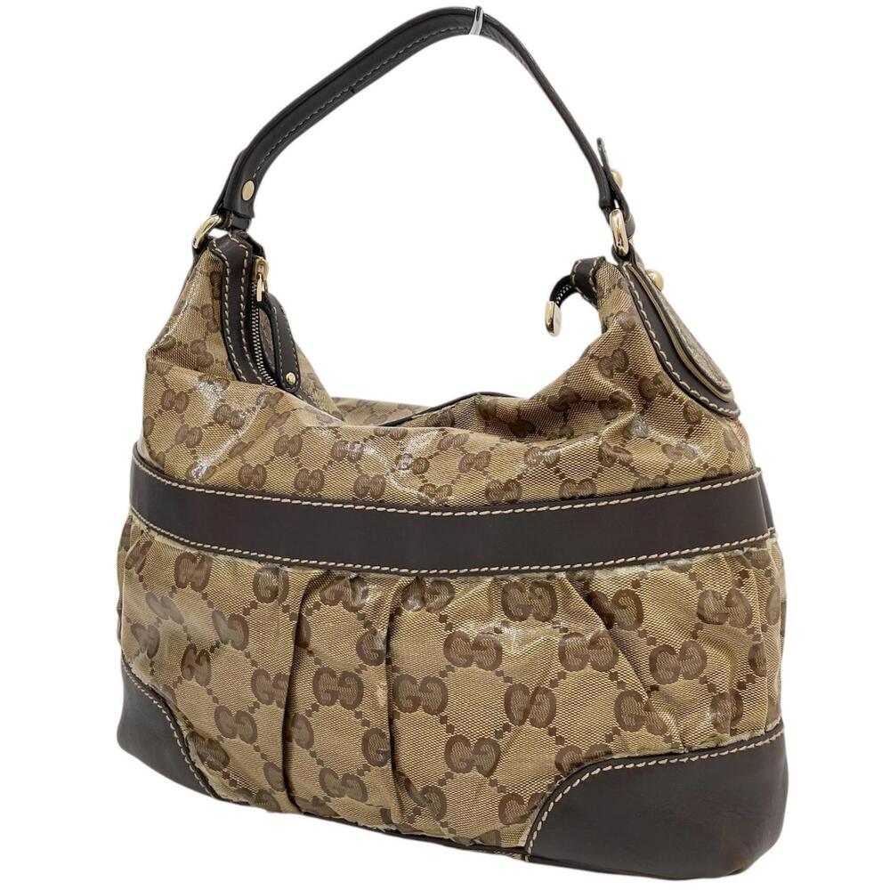 Gucci GG Crystal Handbag Hobo Bag Brown
